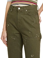 Dylan High-Rise Splattered Paint Straight Jeans