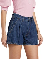 Simpson Pleated Denim Shorts