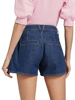 Simpson Pleated Denim Shorts