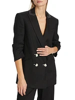 Kiernan Linen-Blend Double-Breasted Blazer