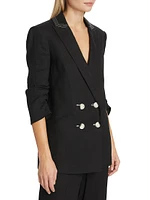 Kiernan Linen-Blend Double-Breasted Blazer