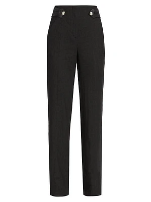 Sunny Linen-Blend Wide-Leg Pants