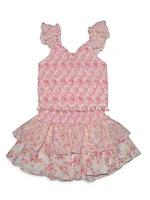 Girl's Floral Smocked Top