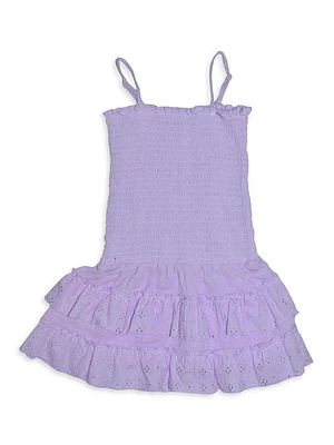 Girl's Eyelet Smocked Dress