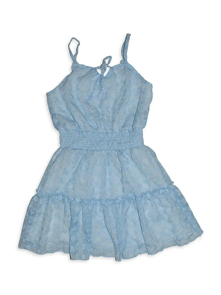 Girl's Eyelet Sleeveless Dress