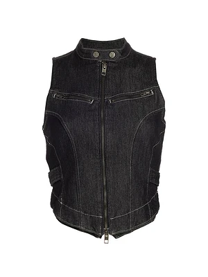 Express To Mars Paradigm Denim Moto Vest