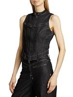 Express To Mars Paradigm Denim Moto Vest