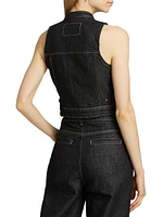 Express To Mars Paradigm Denim Moto Vest