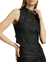 Express To Mars Paradigm Denim Moto Vest