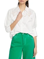 Dree Cotton-Silk Eyelet Shirt