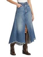 Mina Deconstructed Denim Maxi Skirt