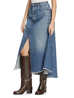 Mina Deconstructed Denim Maxi Skirt