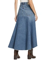 Mina Deconstructed Denim Maxi Skirt