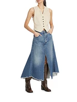 Mina Deconstructed Denim Maxi Skirt