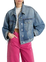 Quira Puff-Sleeve Denim Jacket