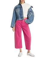 Quira Puff-Sleeve Denim Jacket