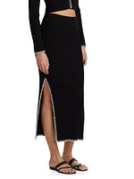 Cotton & Cashmere Rib-Knit Skirt