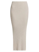 Cotton & Cashmere Rib-Knit Skirt