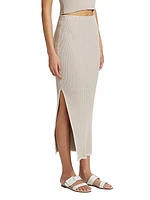 Cotton & Cashmere Rib-Knit Skirt