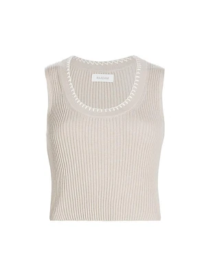 Cotton & Cashmere Rib-Knit Tank Top