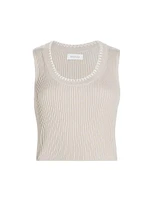 Cotton & Cashmere Rib-Knit Tank Top