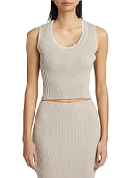 Cotton & Cashmere Rib-Knit Tank Top