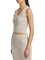 Cotton & Cashmere Rib-Knit Tank Top