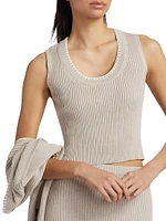 Cotton & Cashmere Rib-Knit Tank Top