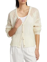 Cable-Knit Wool & Cashmere Cardigan