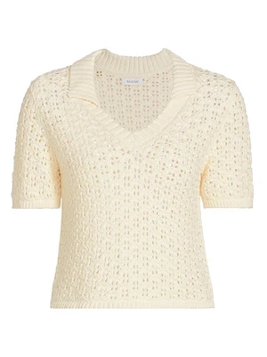 Cotton Short-Sleeve Sweater