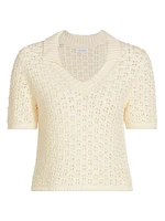 Cotton Short-Sleeve Sweater