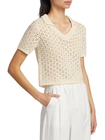 Cotton Short-Sleeve Sweater