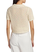 Cotton Short-Sleeve Sweater