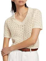 Cotton Short-Sleeve Sweater