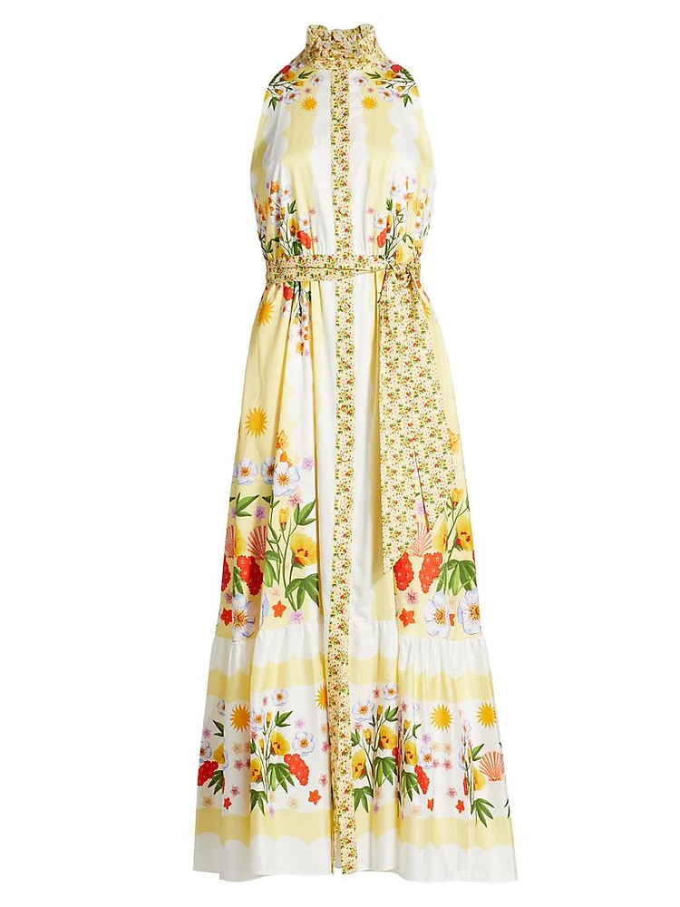 Biba Sleeveless Floral Cotton Maxi Dress