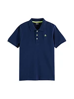 Little Boy's & Boy's Logo Cotton Polo Shirt