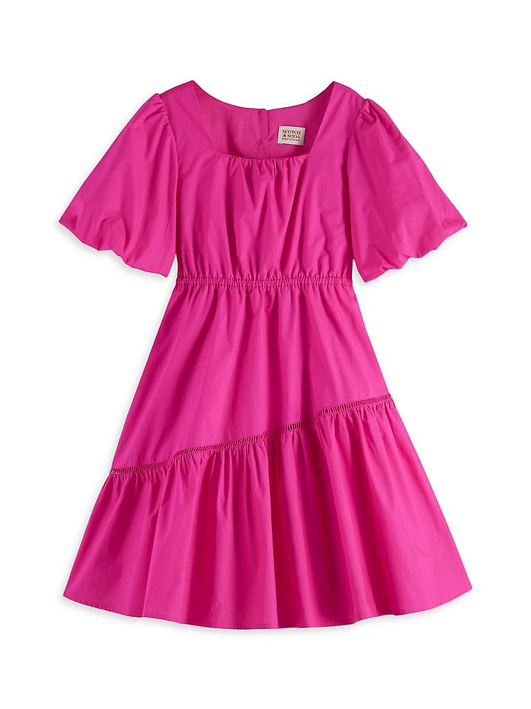 Little Girl's & Girl's Cotton Tiered Dress