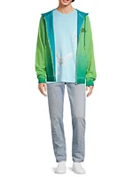 Dove Dip-Dye Zip-Up Hoodie