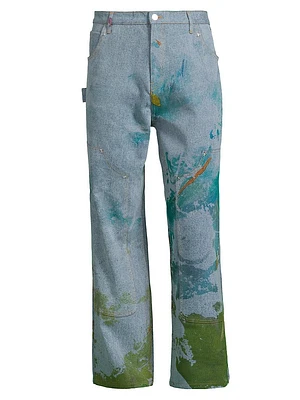 Splatter Wide-Leg Jeans