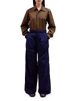 High-Rise Pleated Wide-Leg Pants