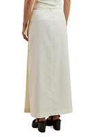 Cotton-Blend Maxi Wrap Skirt