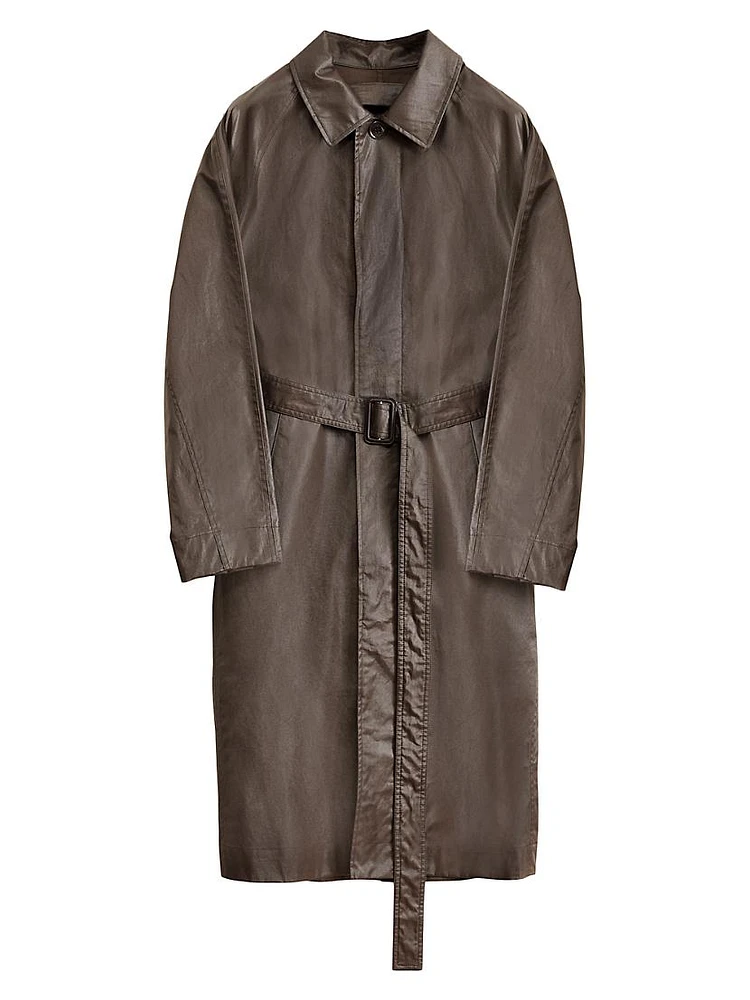 Belted Coated Cotton Raincoat