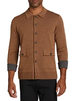 COLLECTION Wool-Blend Button-Front Cardigan