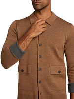 COLLECTION Wool-Blend Button-Front Cardigan