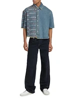 Lanvin Lab x Future Asymmetric Denim Short-Sleeve Shirt