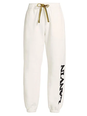 Lanvin Lab x Future Logo-Embroidered Fleece Sweatpants