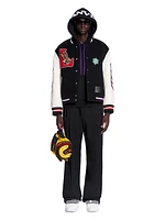 Lanvin Lab x Future Wool & Leather-Sleeve Varsity Jacket