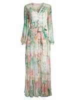 Ruksana Floral Silk Maxi Dress