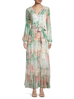 Ruksana Floral Silk Maxi Dress