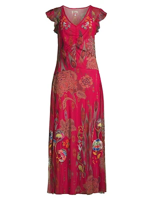 Feather Lark Floral Maxi Dress